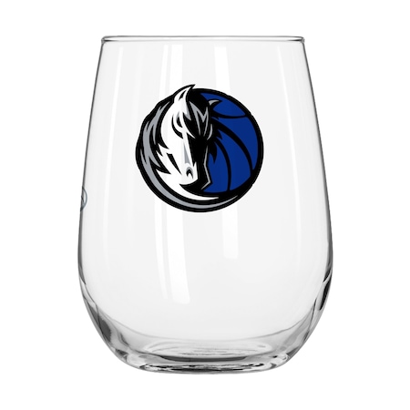 Logo Brands Dallas Mavericks 16oz Satin Etch Curved Beverage Glass 706-G16CB-10
